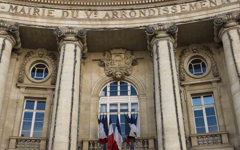 Paris, France-January 16, 2016: The town hall of 5th arrondissement of Paris located 21place du Pantheon in Paris.
